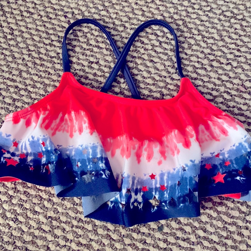 Red white and blue Fourth of July bikini top size medium from Cat and Jack